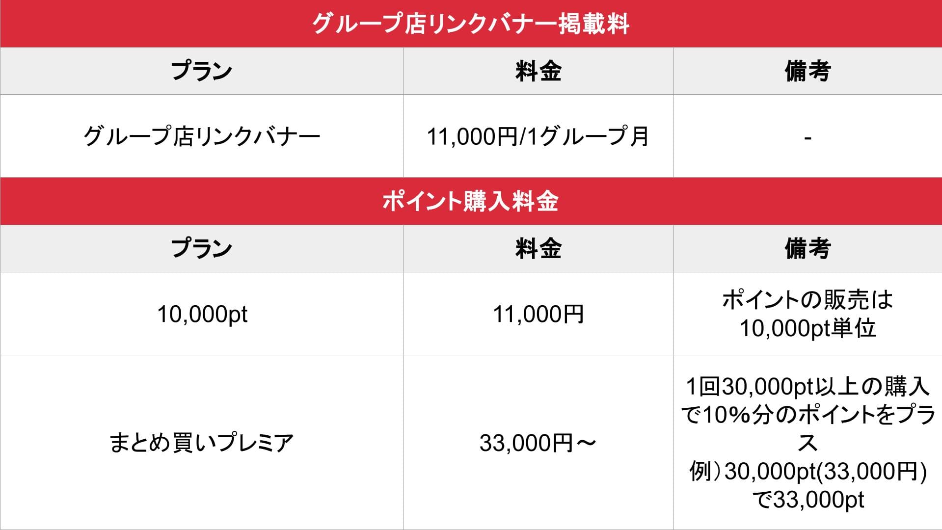 ナイトスクープ_オプション料金表