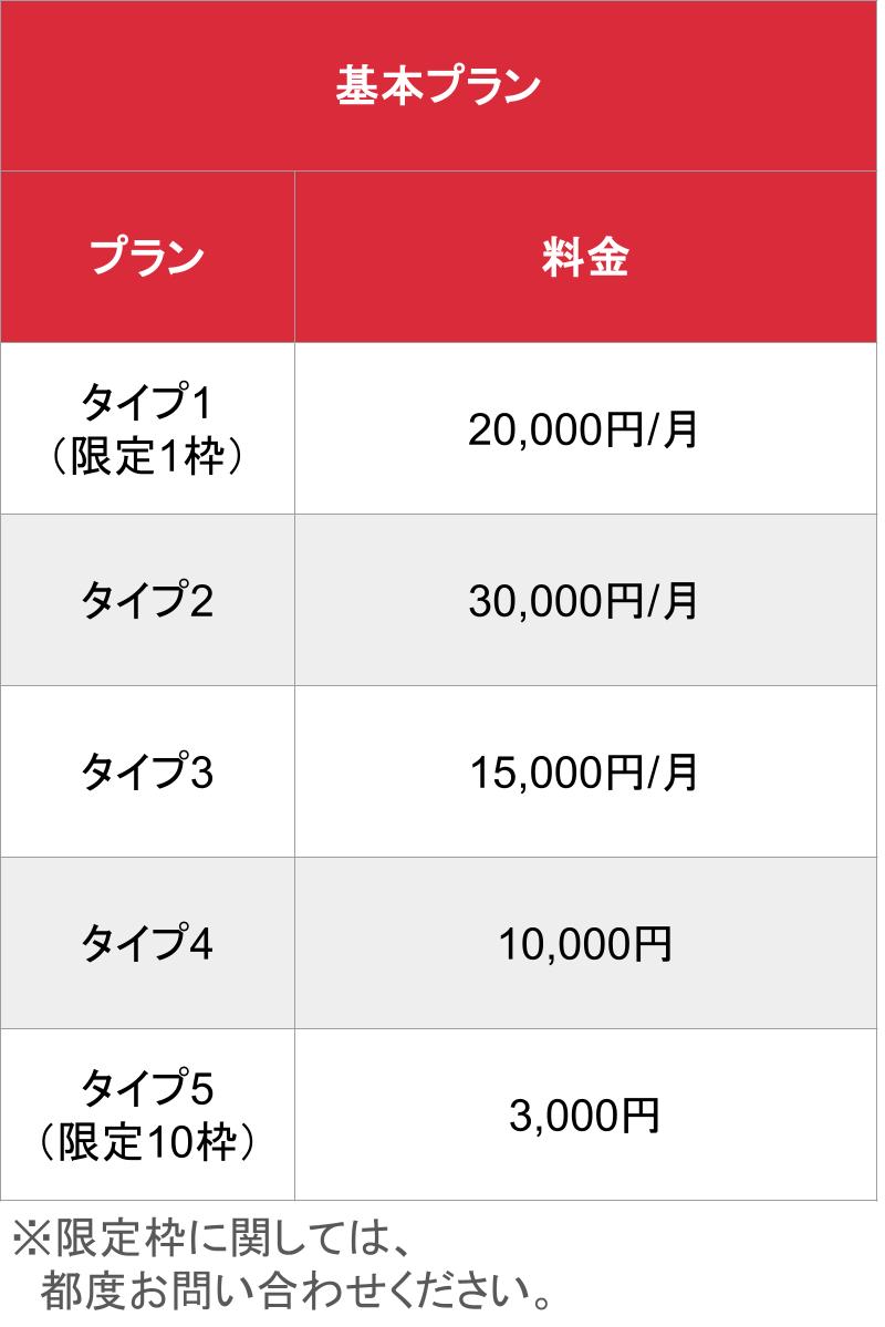 媒体名_基本_料金表