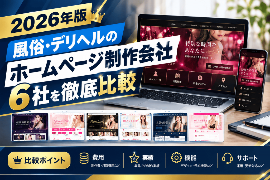 「風俗・デリヘルのホームページ制作会社6社を徹底比較【2026年版】」